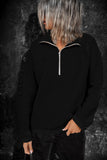 Black Black/Red/Pink/Gray/Brown Zipped Collar Sweatshirt LC2537889-2