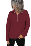 Red Black/Red/Pink/Gray/Brown Zipped Collar Sweatshirt LC2537889-3