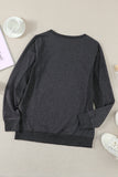 Black Black/Blue/Gray/Green/Pink Round Neck Ribbed Hemline Solid Sweatshirt LC2531658-2