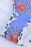 White White/Blue/Rose/Flag Print High Waist Printed Smocked Bikini LC411364-1