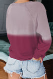 Red Women's Casual Crewneck Long Sleeve Tie-Dyed Sweatshirt LC252958-3