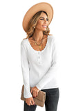 White White/Black/Gray/Khaki Lace Knitted Buttoned Long Sleeve Sweater LC2518381-1