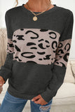 Cheetah Colorblock Long Sleeve Autumn Sweatshirt