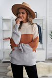 Brown Women's Fashion Cable Knit Turtleneck Sweater Casual Thick Tops Long Sleeve Pullover LC270118-17