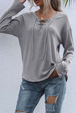 Women's Solid Crisscross Pullover Loose Knitted Sweater