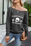 Women's Loose Scoop Neck Long Sleeve Halloween Sweatshirt