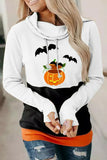 Halloween Graphic Color Block Drawstring Pullover