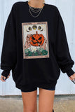 Black oversize  sweatshirt   LC2539121-2