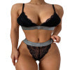 Black White/Black Wide Elastic Band Lace Bra and Panty Set LC35840-2