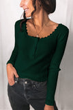 Green White/Black/Gray/Khaki Lace Knitted Buttoned Long Sleeve Sweater LC2518381-9