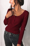 Red White/Black/Gray/Khaki Lace Knitted Buttoned Long Sleeve Sweater LC2518381-3