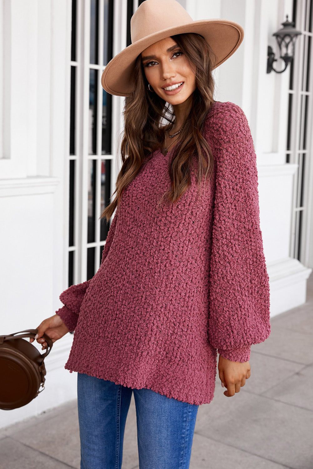 Red Pink/Khaki/Apricot Chill in The Air Sweater LC270016-103
