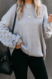 Maglione lungo da donna con maniche a palloncino in maglia taglie forti