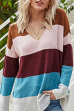 Striped Drop Shoulder Lightweight Pullover Sweater