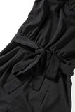 Black Black/Blue Oh So Glam Belted Wide Leg Jumpsuit LC64520-2