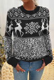 Maglione pullover girocollo con motivo floreale Elk Snowflake da donna