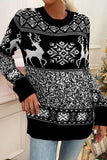 Black Floral Pullover Sweater