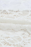 White White/Black Bubble Sleeve Scalloped Lace Bodysuit LC32872-1
