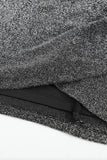 Black Cold Shoulder Metallic Halter Neck Bodycon Mini Dress LC229979-2