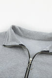 Gray Black/Blue/Green/Pink/Gray Zip Pullover Long Sleeve Collar Sweatshirt LC2538527-11