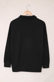 Black Black/Blue/Green/Pink/Gray Zip Pullover Long Sleeve Collar Sweatshirt LC2538527-2