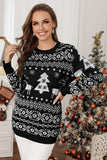 Christimas Boho Print Bodycon Sweater Dress Mini