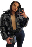 Black Cotton-padded jacket LC856056-2
