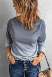 Gray Women's Casual Crewneck Long Sleeve Tie-Dyed Sweatshirt LC252958-11