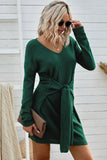 Green Black/Green/Apricot Don’t Let Me Go Tie Sweater Dress LC270049-9