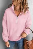 Pink Black/Red/Pink/Gray/Brown Zipped Collar Sweatshirt LC2537889-10