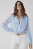 Sky Blue White/Black/Blue/Pink Lace Crochet Button-up Long Sleeve Shirt LC2552134-4