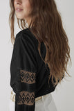 Black White/Black/Blue/Pink Lace Crochet Button-up Long Sleeve Shirt LC2552134-2
