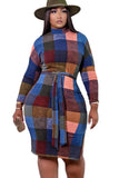 Multicolor plaid print dress LC2210936-22