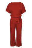 Red Black/Blue Oh So Glam Belted Wide Leg Jumpsuit LC64520-3