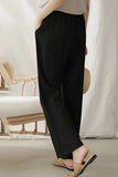 Black Black/Navy Blue/Army Green/Beige/Apricot Elastic Waist Straight Leg Loose Casual Pants LC772872-2