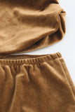 Brown Green/Brown Velvet One Shoulder Sleeveless Cut out Sheath Midi Dress LC618027-17