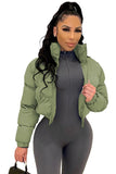 Green Short women's cotton jacket LC856057-9