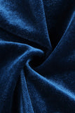 Blue Velvet sexy split gown dress LC2211194-5