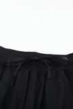 Black Black/Beige/Pink Elastic Waist Wide Leg Casual Pants LC772855-2