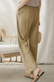 Apricot Black/Navy Blue/Army Green/Beige/Apricot Elastic Waist Straight Leg Loose Casual Pants LC772872-18