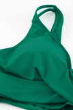 Green Black/Blue/Green Deep V Neck Swim Top and Ruffled Tie-dye Bottom High Waist Bikini LC43741-9