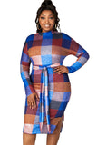Multicolor plaid print dress LC2210936-22