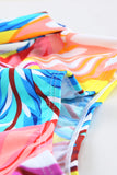 Multicolor 1/22Floral Print Halter Backless Bikini Swimsuit with Sarong 2Solid Halter Backless Bikini Swimsuit with Sarong LC413671-22