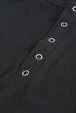Black Black/Sky Blue/Blue/Green/Gray Button U Neck Drawstring High Waist Jumpsuit LC643586-2