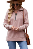 Pink Black/Blue/Green/Pink/Gray Zip Pullover Long Sleeve Collar Sweatshirt LC2538527-10
