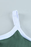 Green One Shoulder Patchwork High-waisted Bikini Set LC433024-9