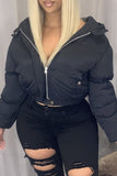 Cropped Black Puffer Jacket