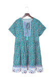 Green Floral Babydoll Tunic Dress LC2210734-9