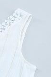 White White/Black/Sky Blue/Pink Floral Lace Crochet Swiss Dot Tank Top LC2564983-1