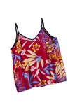 Red Red Leaves Print Spaghetti Strap Cami Top LC2565090-3